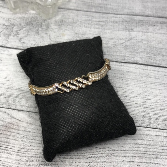 Vintage mixed metal gold/silver tone glam bangle bracelet small wrist - Picture 5 of 5